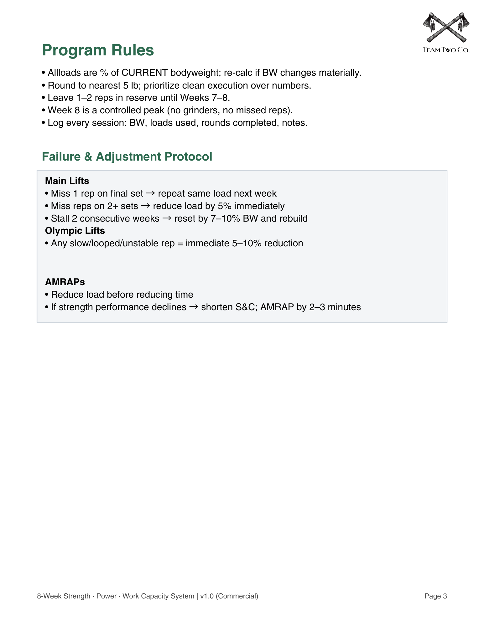 8 Week Strength Program