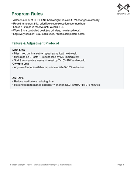 8 Week Strength Program