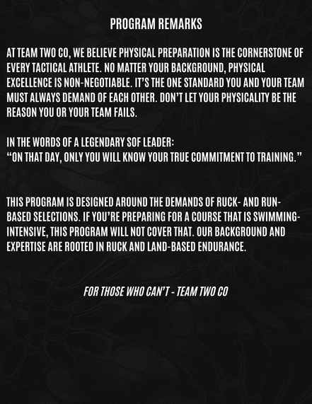 Selection Prep Program