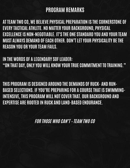 Selection Prep Program